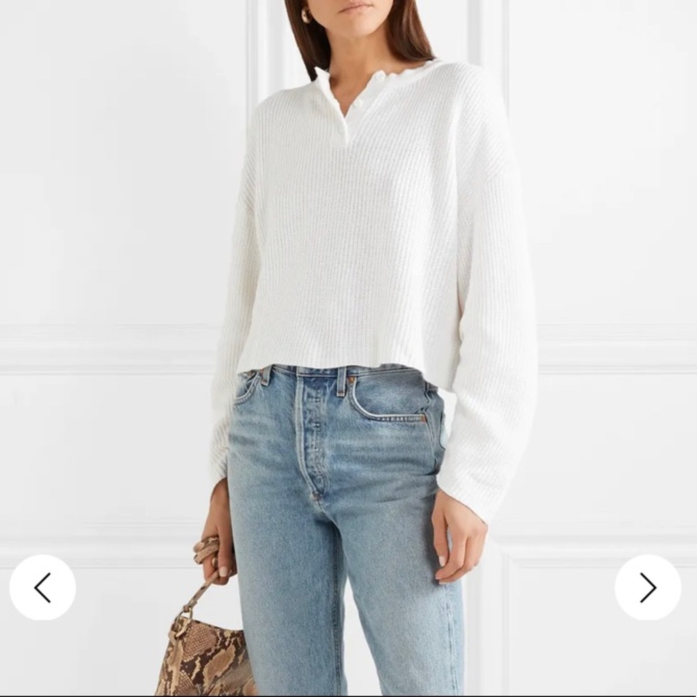 THE RANGE White Element ribbed cotton sweater